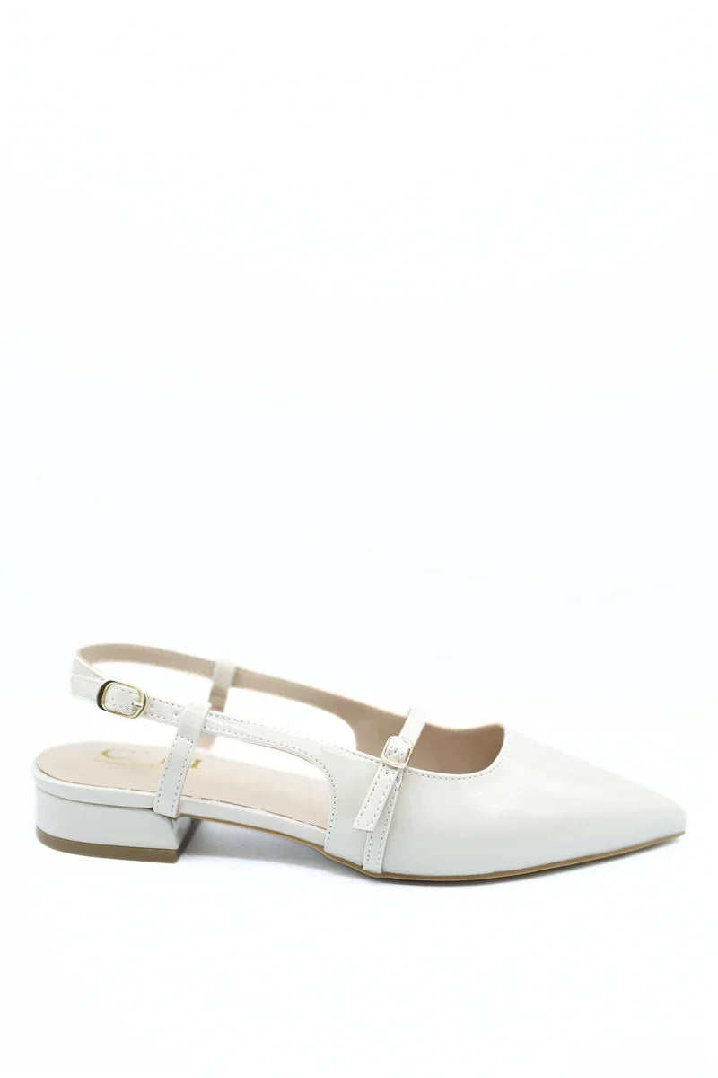 Slingback Pointed Closed Toe Low Heel Sandals - Elegant Comfort - Shello's Creative Boutique