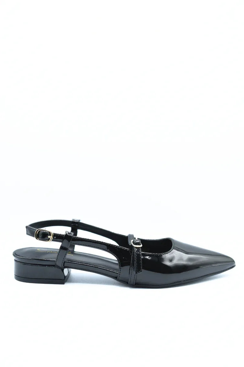 Slingback Pointed Closed Toe Low Heel Sandals - Elegant Comfort - Shello's Creative Boutique