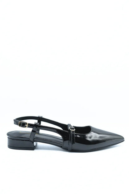 Slingback Pointed Closed Toe Low Heel Sandals - Elegant Comfort - Shello's Creative Boutique