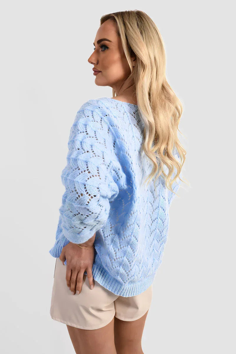 Half Sleeve Chunky Cable Knit Jumper - Shello's Creative Boutique