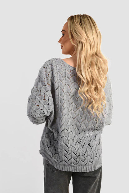 Half Sleeve Chunky Cable Knit Jumper - Shello's Creative Boutique