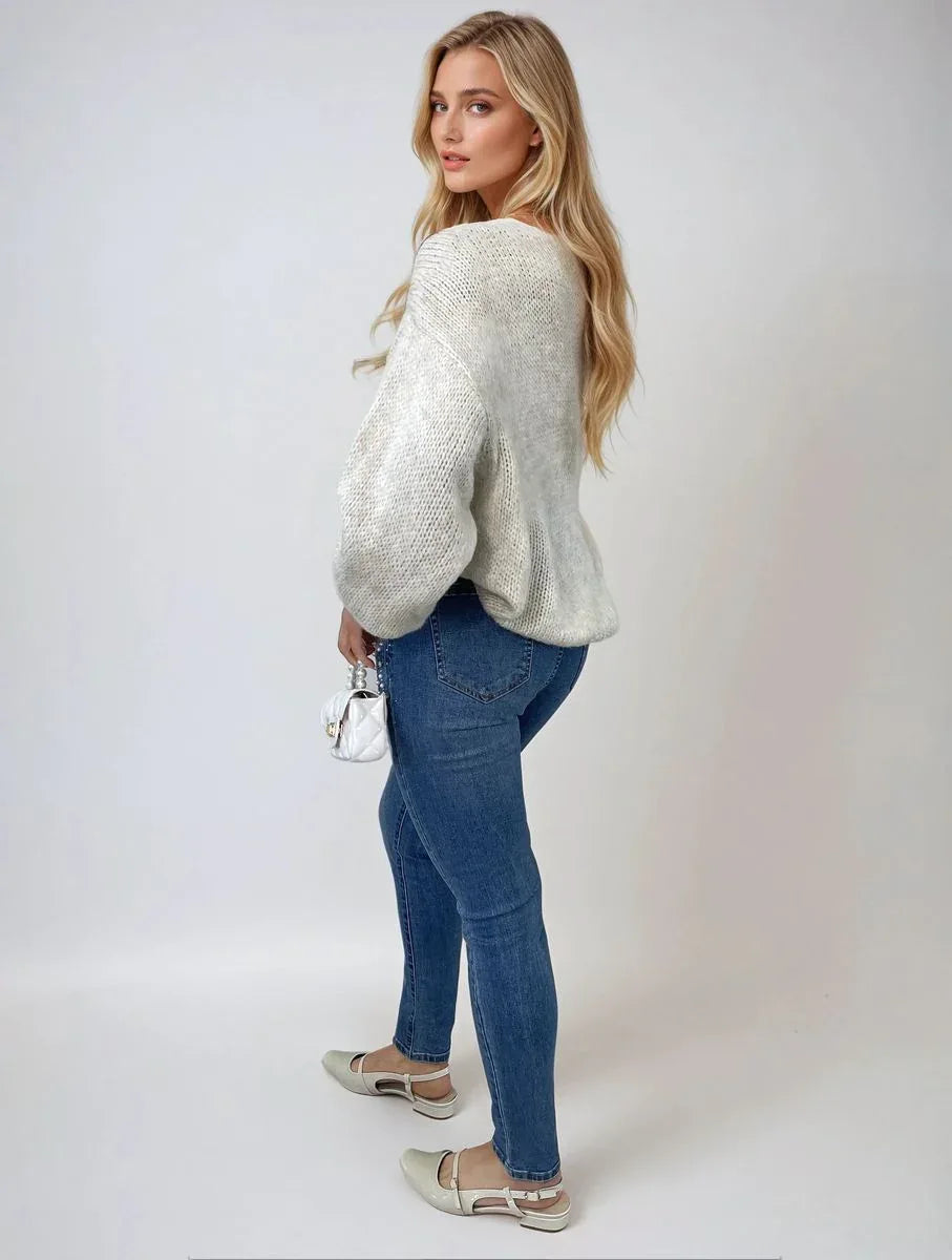 Rhinestone Embellished Skinny Fit Mid Rise Jeans - Shello's Creative Boutique