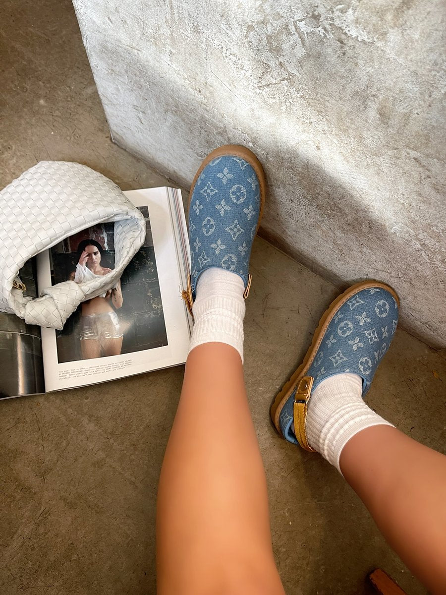 Printed Sling Back Platform Clogs Moda