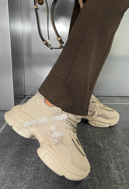 Lace Up Platform Chunky Trainers Moda