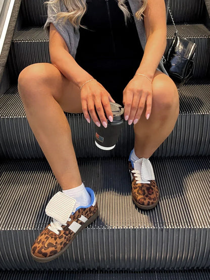 Lace-Up Flip Tongue Round Toe Trainers - Shello's Creative Boutique