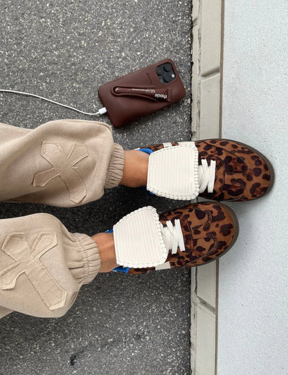 Lace-Up Flip Tongue Round Toe Trainers - Shello's Creative Boutique