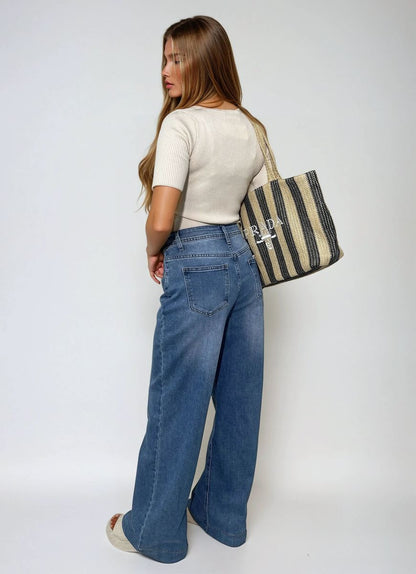 High Waisted Wide Leg Jeans Moda