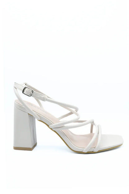 Strappy Buckle Block High Heels - Shello's Creative Boutique