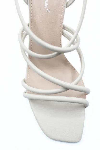 Strappy Buckle Block High Heels - Shello's Creative Boutique