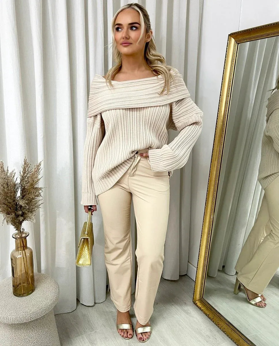 High Waisted Faux Leather Trousers - Sleek & Versatile - Shello's Creative Boutique