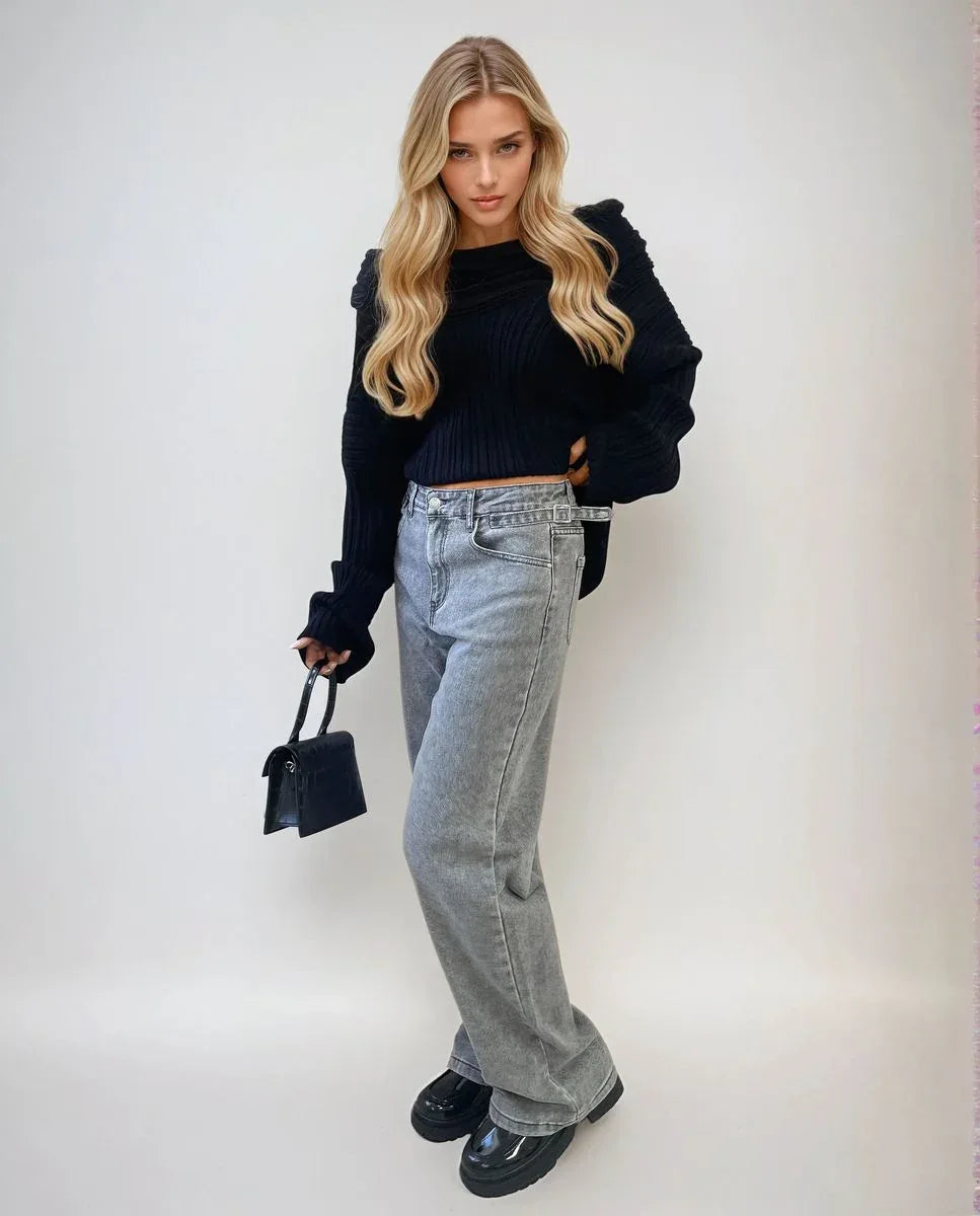 High Waist Loose Leg Jeans - Shello's Creative Boutique