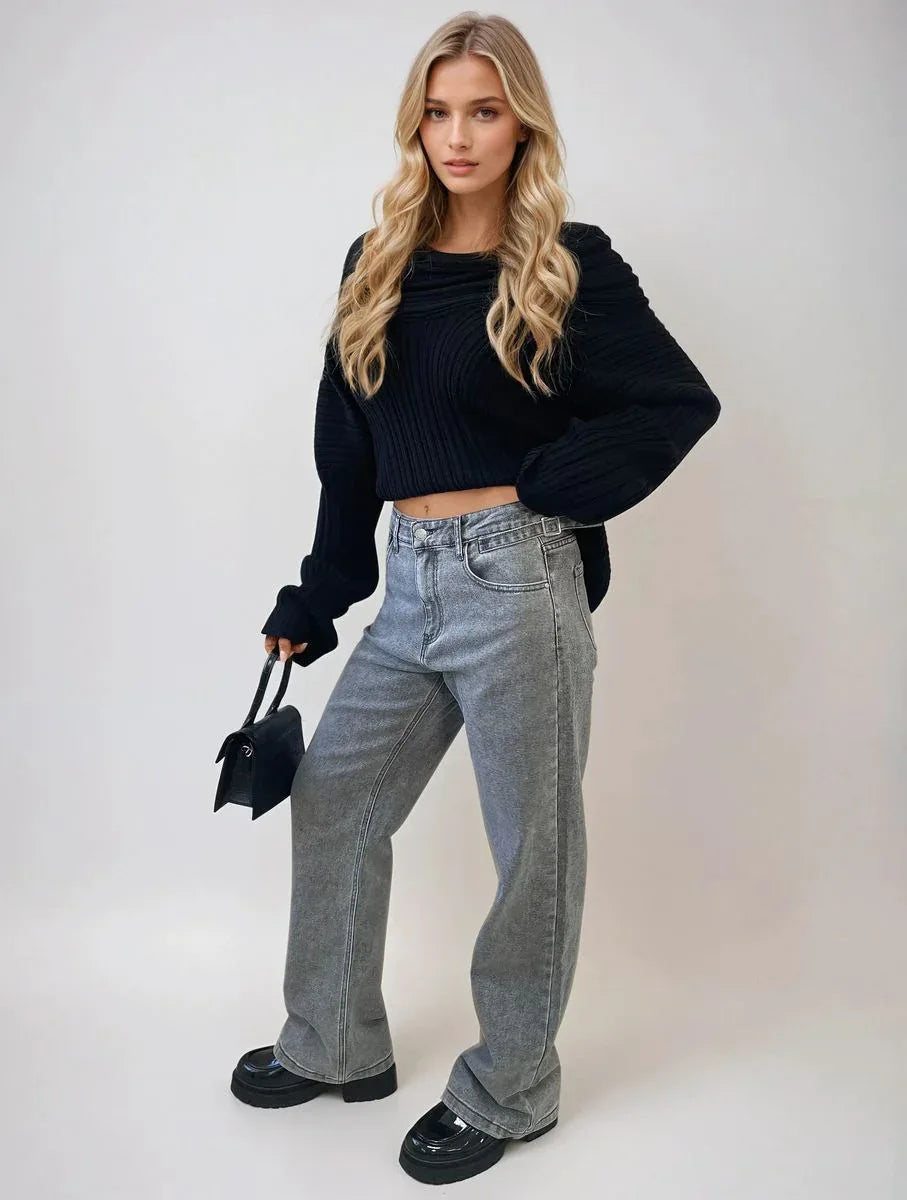 High Waist Loose Leg Jeans - Shello's Creative Boutique