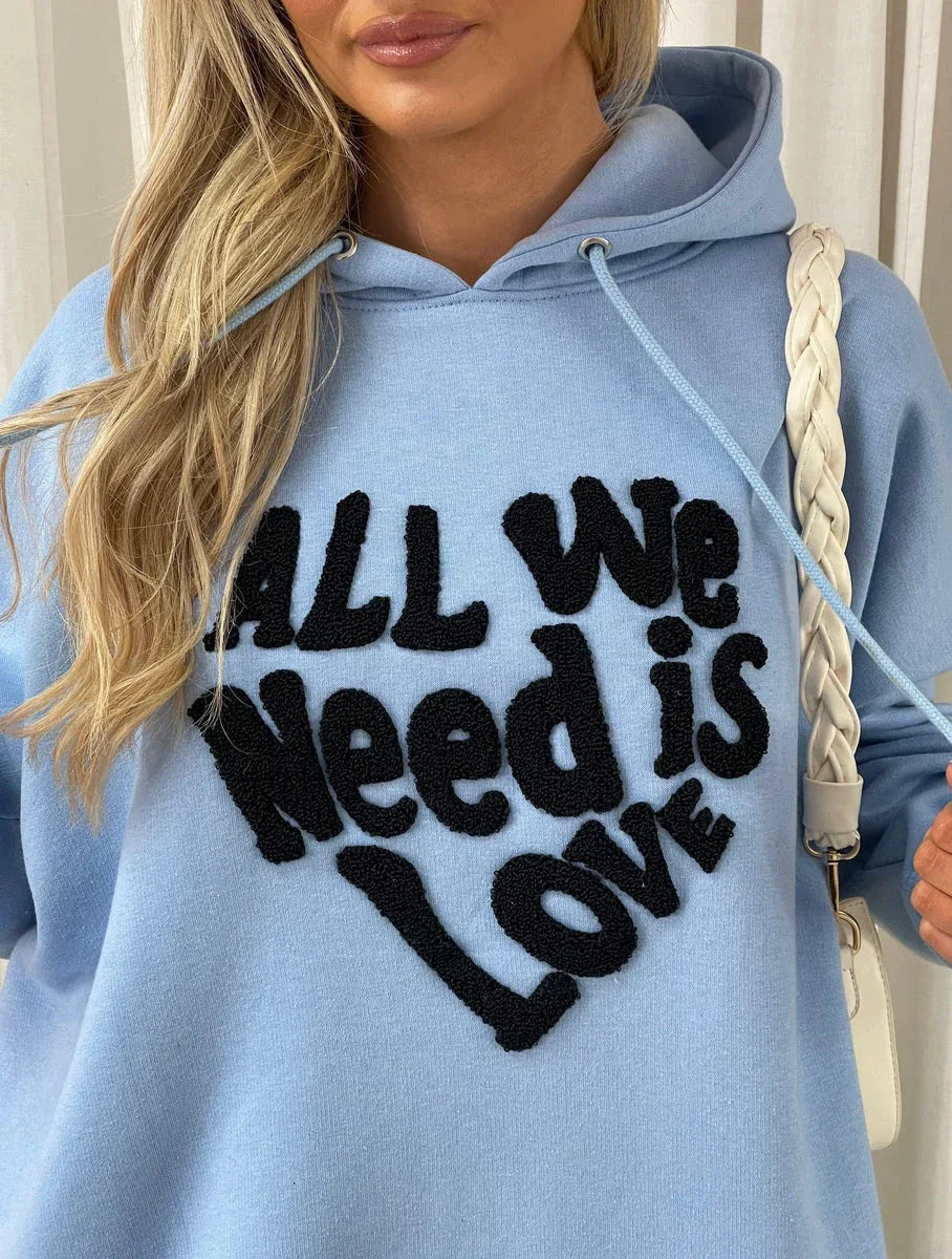 All We Need Is Love Oversized Hoodie - Shello's Creative Boutique