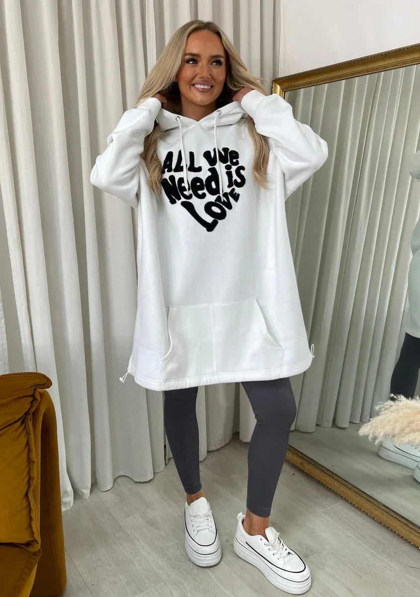 All We Need Is Love Oversized Hoodie - Shello's Creative Boutique