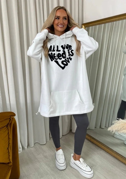 All We Need Is Love Oversized Hoodie - Shello's Creative Boutique