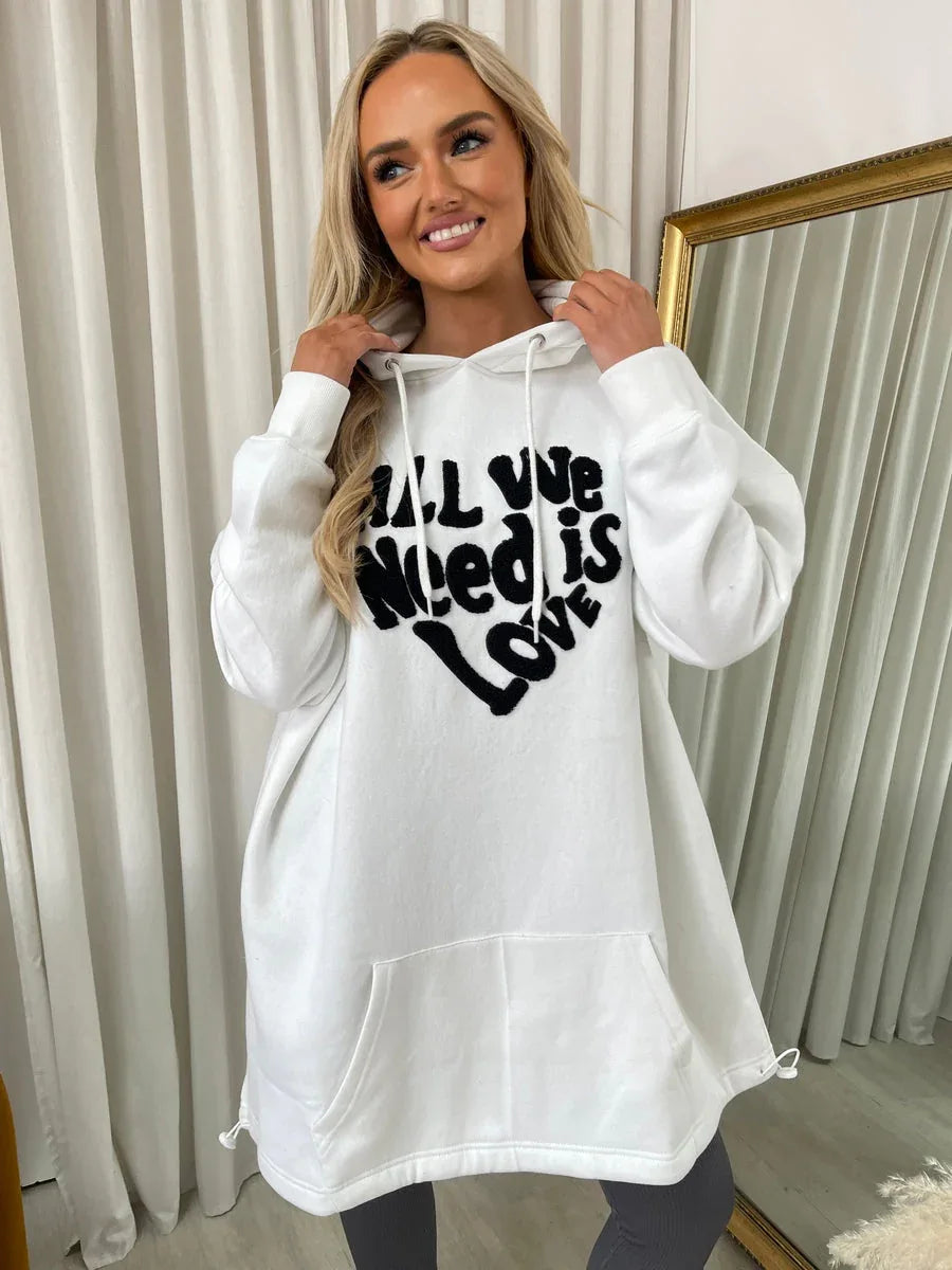 All We Need Is Love Oversized Hoodie - Shello's Creative Boutique