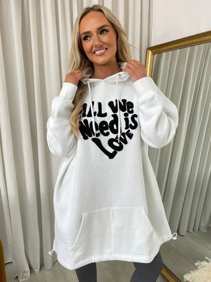 All We Need Is Love Oversized Hoodie - Shello's Creative Boutique