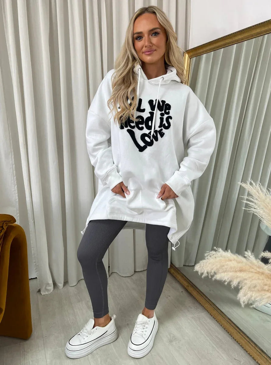 All We Need Is Love Oversized Hoodie - Shello's Creative Boutique