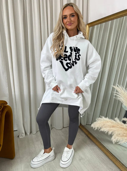 All We Need Is Love Oversized Hoodie - Shello's Creative Boutique