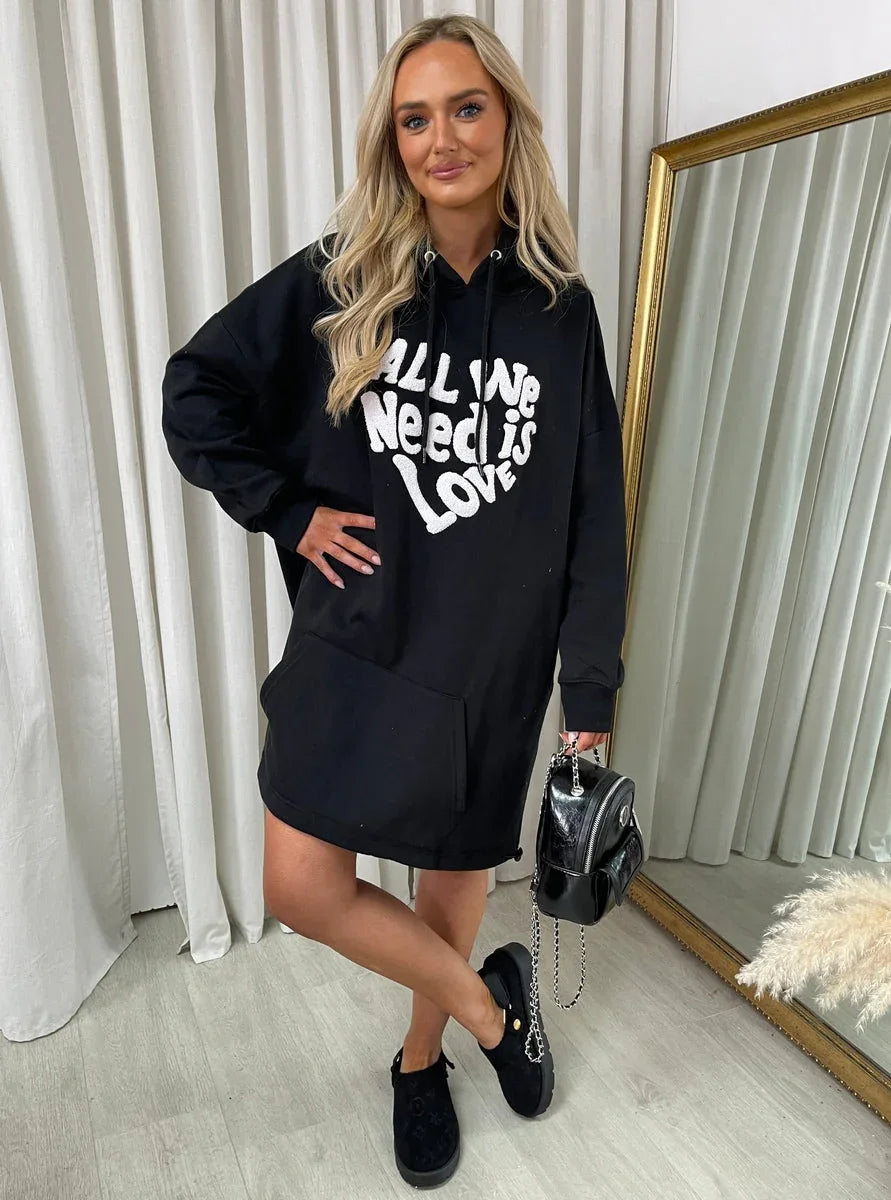 All We Need Is Love Oversized Hoodie - Shello's Creative Boutique