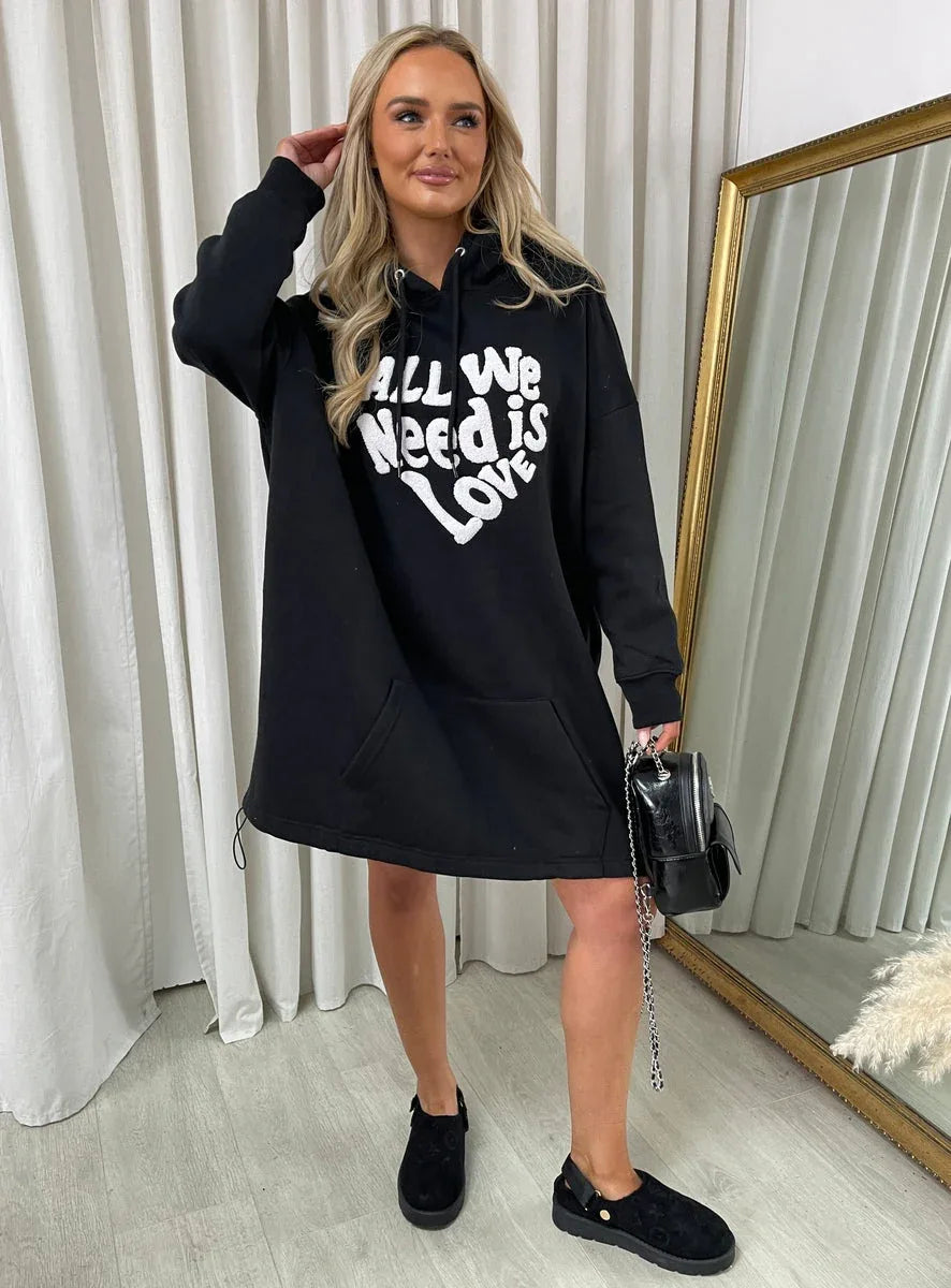All We Need Is Love Oversized Hoodie - Shello's Creative Boutique