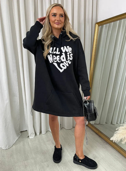 All We Need Is Love Oversized Hoodie - Shello's Creative Boutique