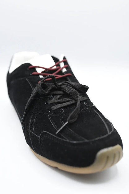 Double Contrast Lace Up Flat Trainers - Casual Everyday Sneakers - Shello's Creative Boutique