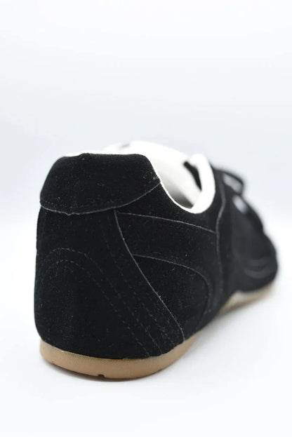 Double Contrast Lace Up Flat Trainers - Casual Everyday Sneakers - Shello's Creative Boutique