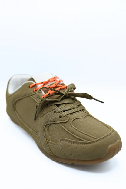 Double Contrast Lace Up Flat Trainers - Casual Everyday Sneakers - Shello's Creative Boutique