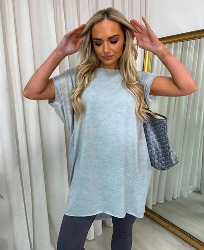 Round Neck with Side Pockets Oversized Top - Shello's Creative Boutique