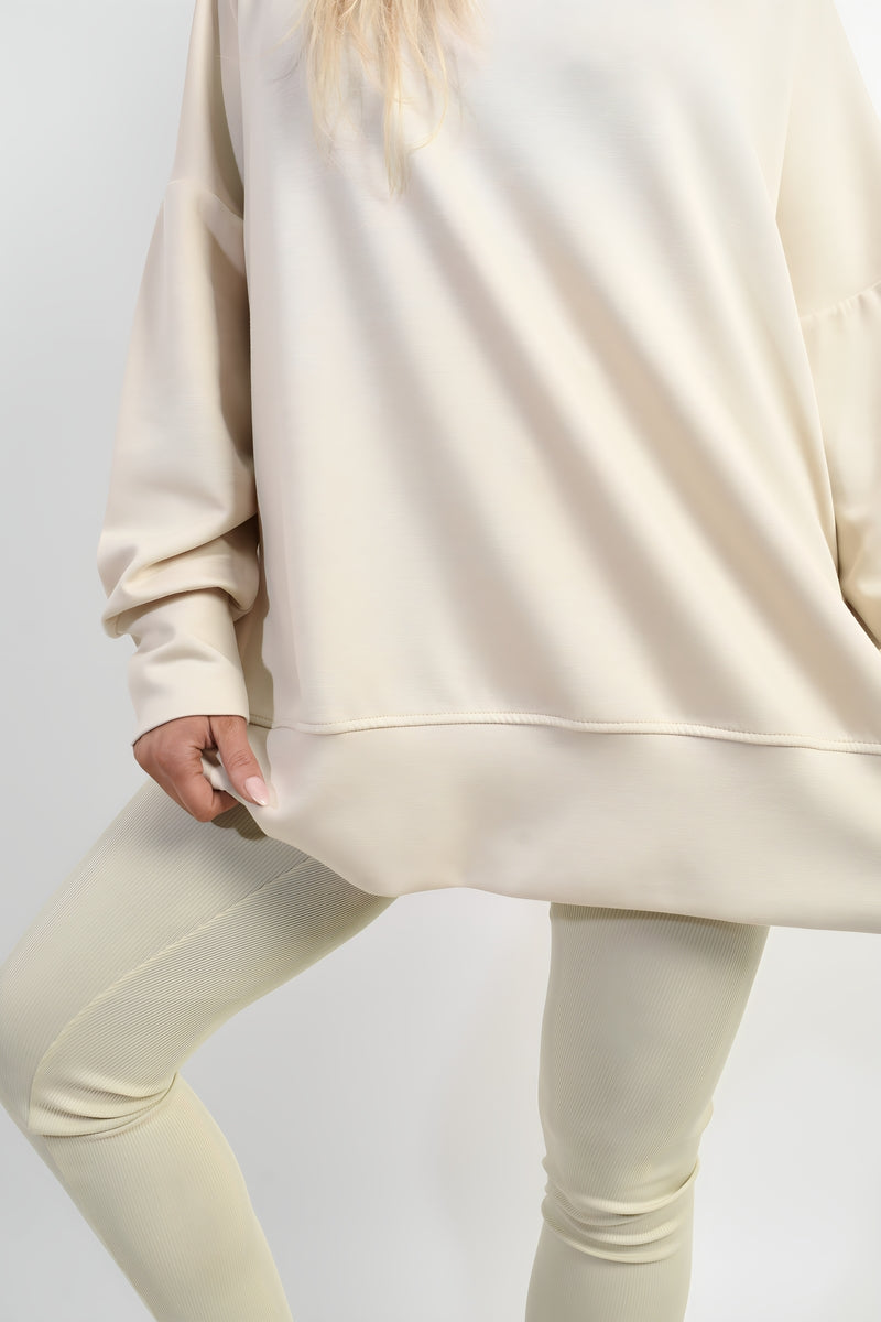 Long Sleeve Side Split Sweatshirt & Leggings Co-ord Set Moda