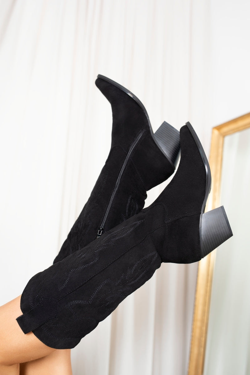 Block Heel Cowboy Boots - Samira