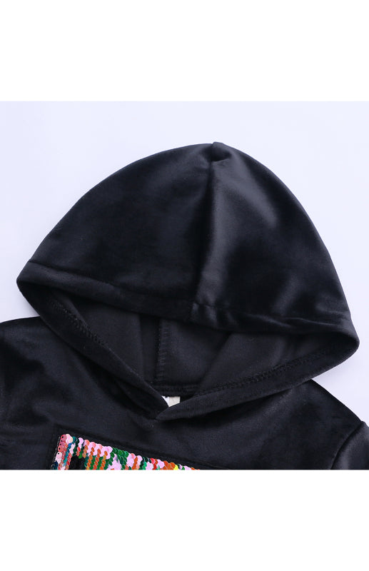 Kid's Spelling Hooded Gold Velvet Pyjama Sets Shello's Creative Boutique