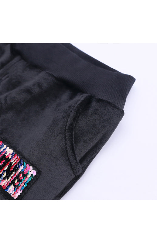 Kid's Spelling Hooded Gold Velvet Pyjama Sets Shello's Creative Boutique