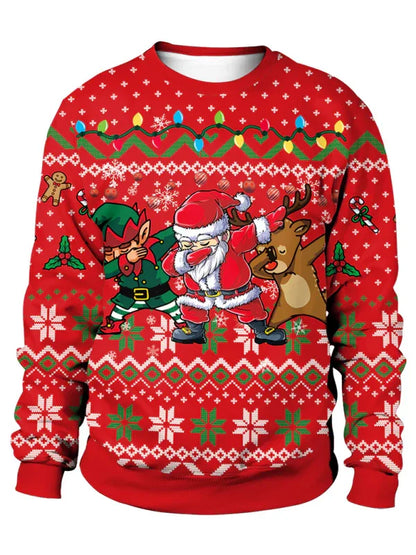 Christmas Santa Reindeer Knit Sweater - Festive Holiday Jumper for Adults - Shello's Creative Boutique