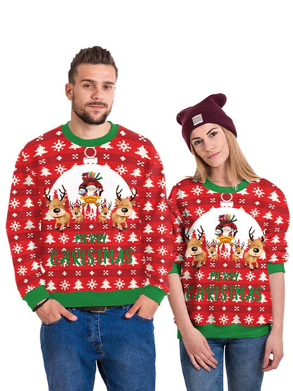 Christmas Santa Reindeer Knit Sweater - Festive Holiday Jumper for Adults - Shello's Creative Boutique