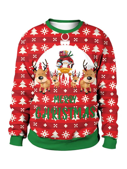 Christmas Santa Reindeer Knit Sweater - Festive Holiday Jumper for Adults - Shello's Creative Boutique