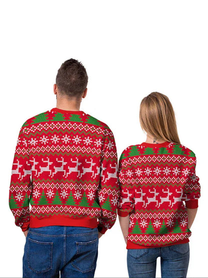 Christmas Santa Reindeer Knit Sweater - Festive Holiday Jumper for Adults - Shello's Creative Boutique