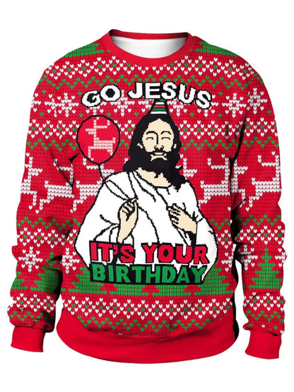 Christmas Santa Reindeer Knit Sweater - Festive Holiday Jumper for Adults - Shello's Creative Boutique