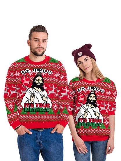 Christmas Santa Reindeer Knit Sweater - Festive Holiday Jumper for Adults - Shello's Creative Boutique