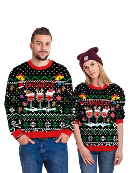 Christmas Santa Reindeer Knit Sweater - Festive Holiday Jumper for Adults - Shello's Creative Boutique