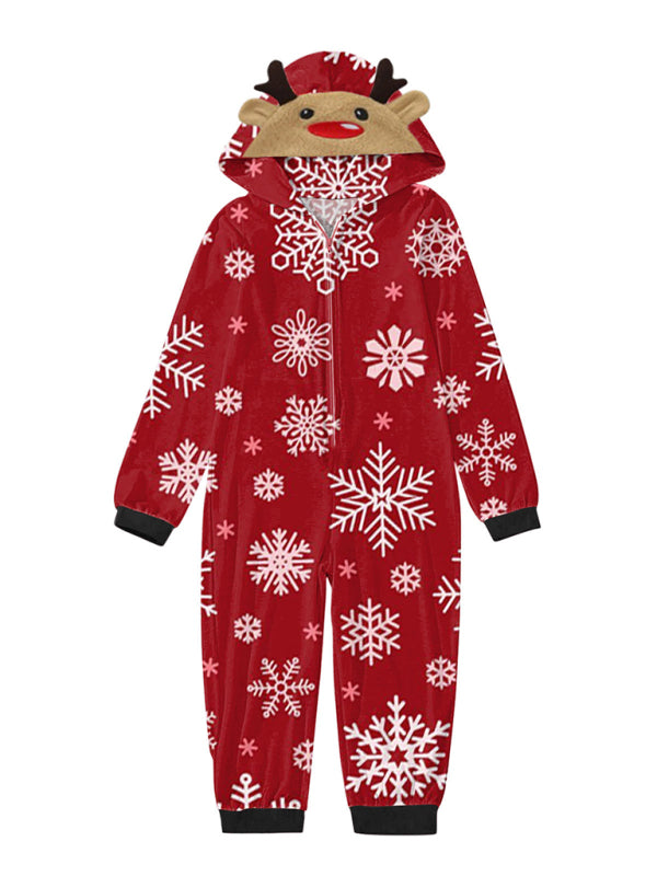 Family Christmas Snowflake Reindeer Hooded Onesie Shello's Creative Boutique