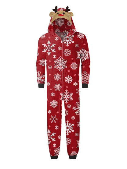 Family Christmas Snowflake Reindeer Hooded Onesie - Shello's Creative Boutique