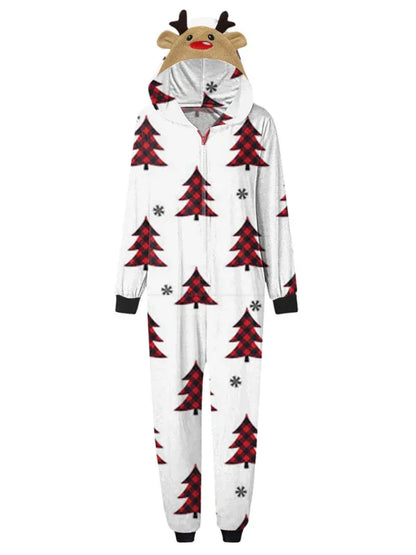 Family Christmas Snowflake Reindeer Hooded Onesie - Shello's Creative Boutique