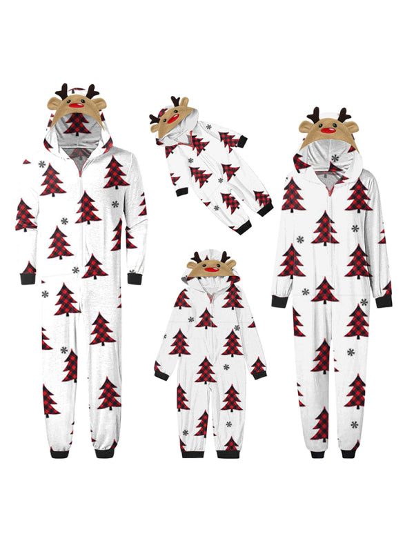 Family Christmas Snowflake Reindeer Hooded Onesie Shello's Creative Boutique