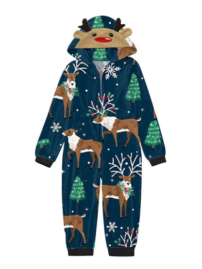 Family Christmas Snowflake Reindeer Hooded Onesie - Shello's Creative Boutique