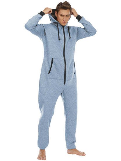Men's Thickened Sweater Fleece Jumpsuit Pajamas Homewear Casual Suits Shello's Creative Boutique