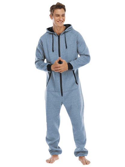 Men's Thickened Sweater Fleece Jumpsuit Pajamas Homewear Casual Suits Shello's Creative Boutique