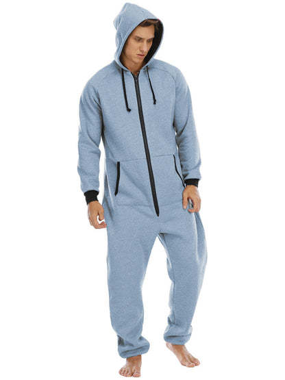 Men's Thickened Sweater Fleece Jumpsuit Pajamas Homewear Casual Suits Shello's Creative Boutique