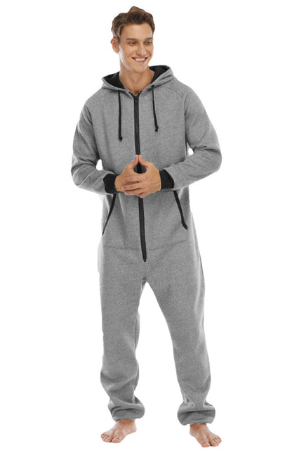 Men's Thickened Sweater Fleece Jumpsuit Pajamas Homewear Casual Suits Shello's Creative Boutique